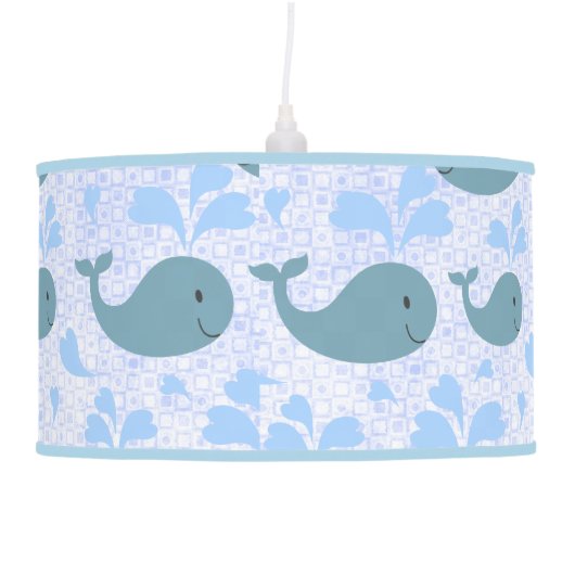 Cute Blue Whales Pattern Hanging Lamp (Right)