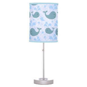 Cute Blue Whales Pattern Table Lamp