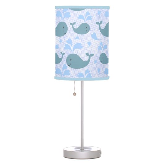 Cute Blue Whales Pattern Table Lamp (Right)