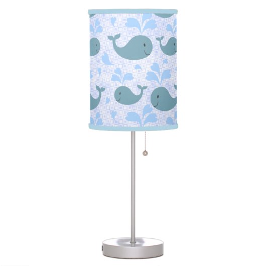 Cute Blue Whales Pattern Table Lamp (Left)