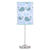 Cute Blue Whales Pattern Table Lamp (Back)