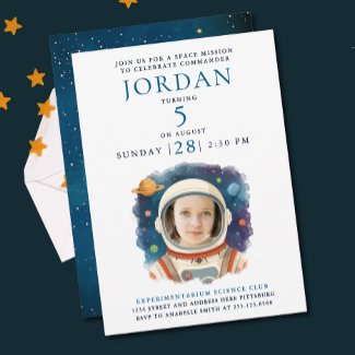 Cute Blue White Astronaut Cosmic Spaceship Photo
