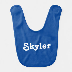 Cute blue white custom name text monogram  baby bib