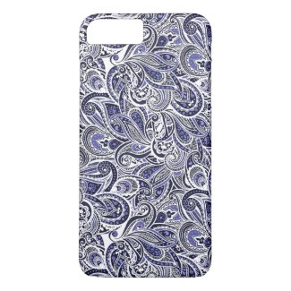 Cute blue white paisley patterns design