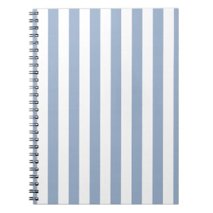 Cute Blue & White Stripe Spiral Notebook