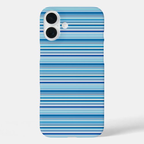 Cute blue white stripes iPhone 16 plus case