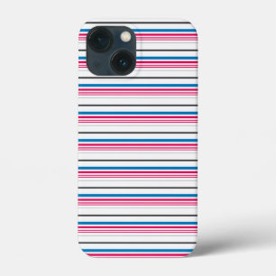 Cute blue white stripes iPhone 13 mini case