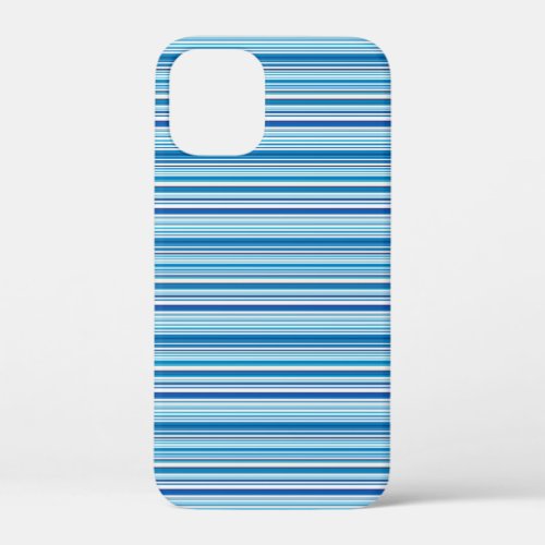 Cute blue white stripes iPhone 12 mini case