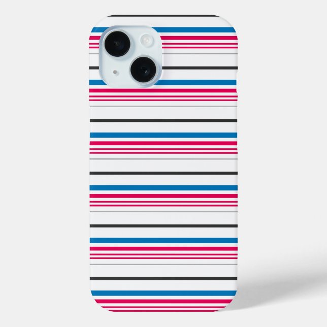 Cute blue white stripes Case-Mate iPhone case (Back)