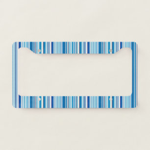 Cute blue white stripes license plate frame