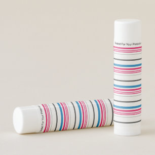 Cute blue white stripes lip balm