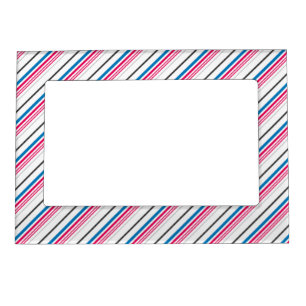 Cute blue white stripes magnetic frame