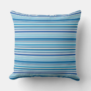 Cute blue white stripes throw pillow