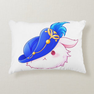 Cute Blue Wizard Bunny Sticker Accent Pillow