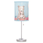 Cute Blue Woodland Animals Baby Nursery Table Lamp (Left)