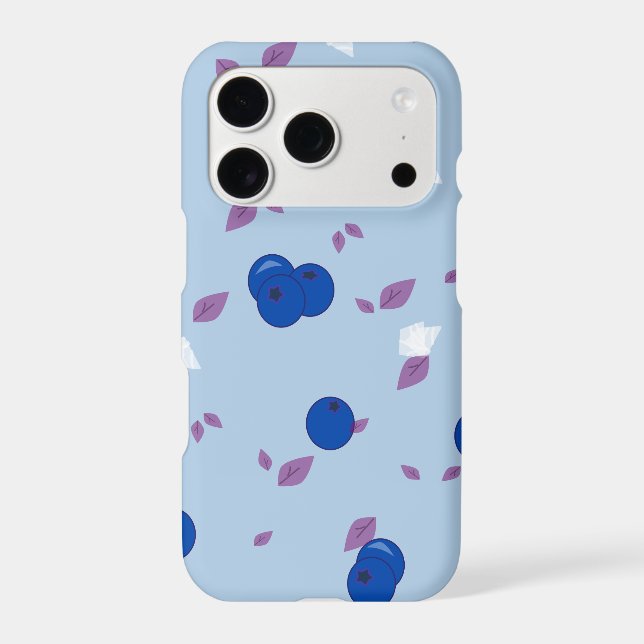 Cute Blueberries Vector Pattern iPhone Case (Back)