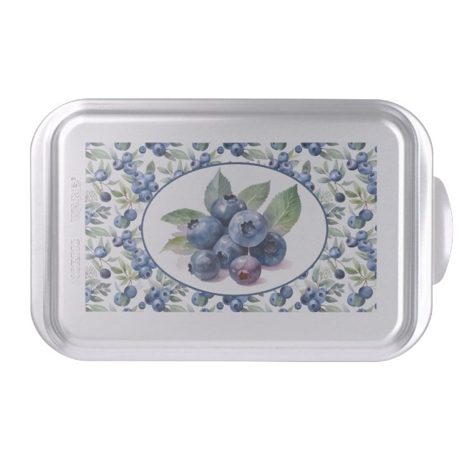 Cute Blueberries Watercolor  Cake Pan (Front)