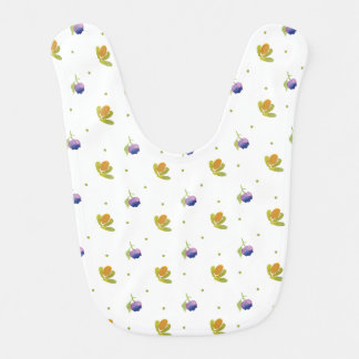 cute blueberry and yellow leaf baby bib