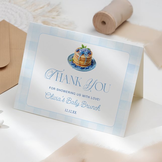 Cute Blueberry Baby Brunch Baby Shower Thank You (Creator Uploaded)