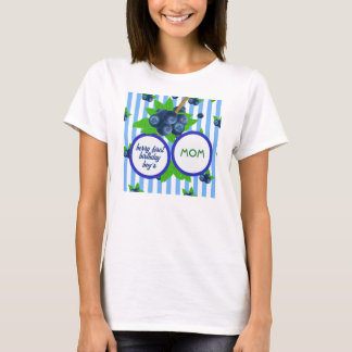 Cute Blueberry Berry First Birthday Boy's Mom T-Shirt