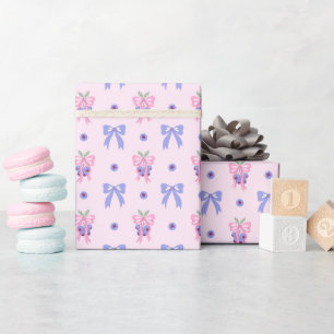 Cute Blueberry & Bow Pattern Wrapping Paper Roll