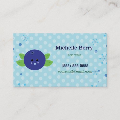 Cute Blueberry Business Card