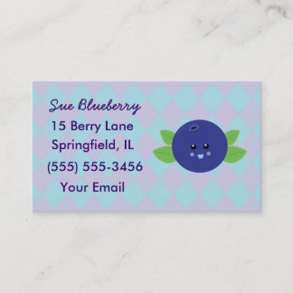 Cute Blueberry Business Cards