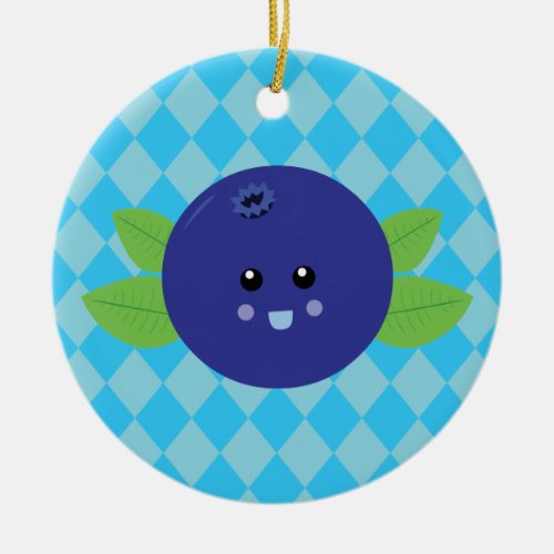Cute Blueberry Ceramic Ornament