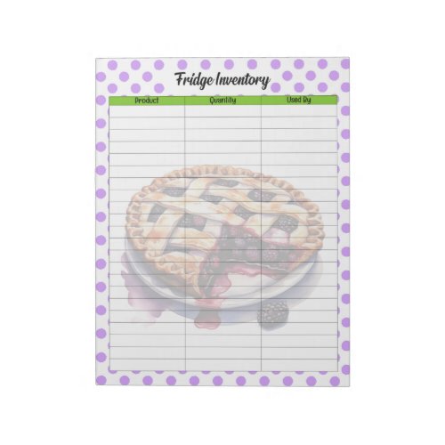 Cute Blueberry Fridge Inventory  Notepad