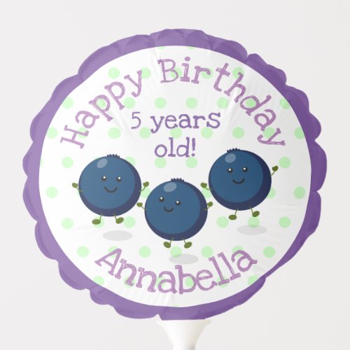 Cute blueberry friends cartoon illustration balloon