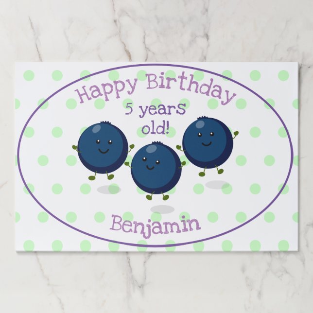 Cute blueberry friends cartoon illustration paper pad (Front)