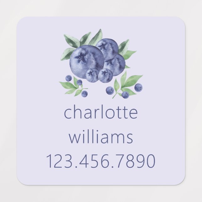 Cute Blueberry Fruit Back to School Clothing Kids Labels (Design 1)