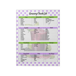 Cute Blueberry Grocery List  Notepad