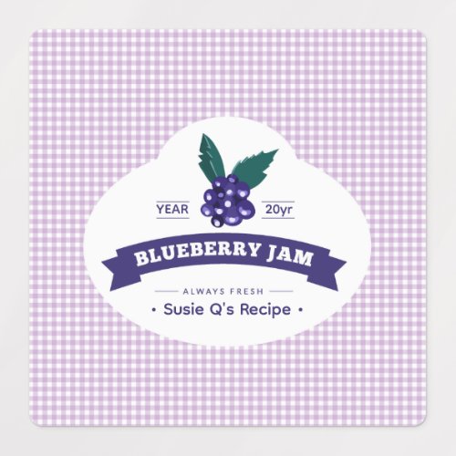 Cute Blueberry Jam DIY Canning Food Label