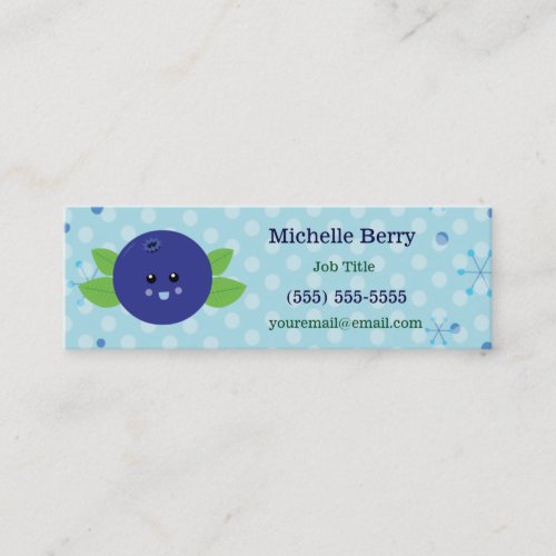 Cute Blueberry Mini Business Card
