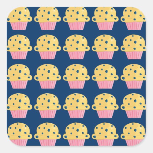 Cute Blueberry Muffin Design Stickers