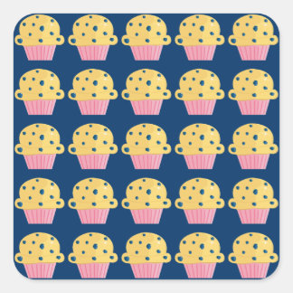 Cute Blueberry Muffin Design Stickers