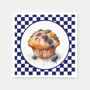Cute blueberry muffin party napkins
