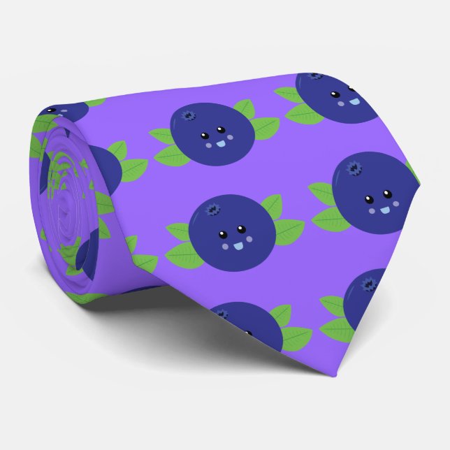 Cute Blueberry Neck Tie (Rolled)