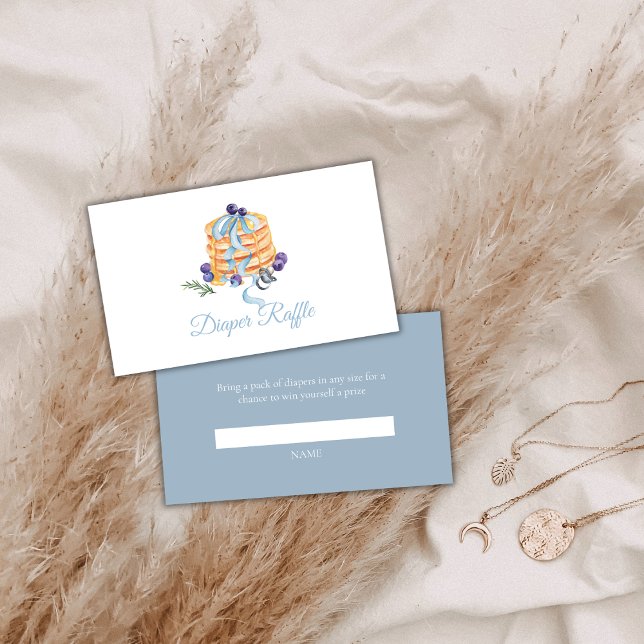 Cute Blueberry Pancake Diaper Raffle Baby Shower  Enclosure Card (Cute Blueberry Pancake Diaper Raffle Baby Shower Enclosure Card)