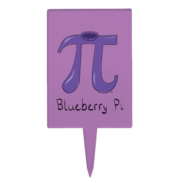 Cute Blueberry Pi Symbol Math Teacher Cake Topper (Front)