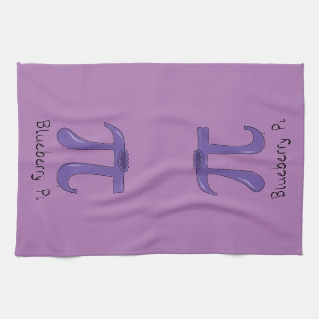 Cute Blueberry Pi Symbol Math Teacher Kitchen Towel (Horizontal)