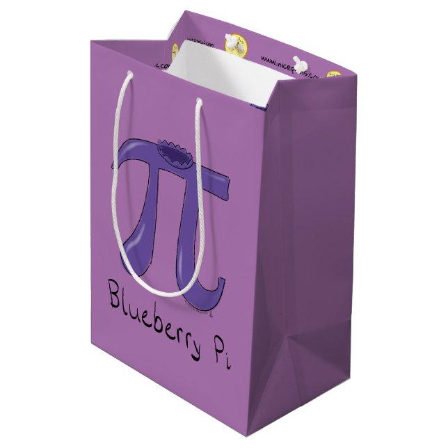 Cute Blueberry Pi Symbol Math Teacher Medium Gift Bag (Back Angled)