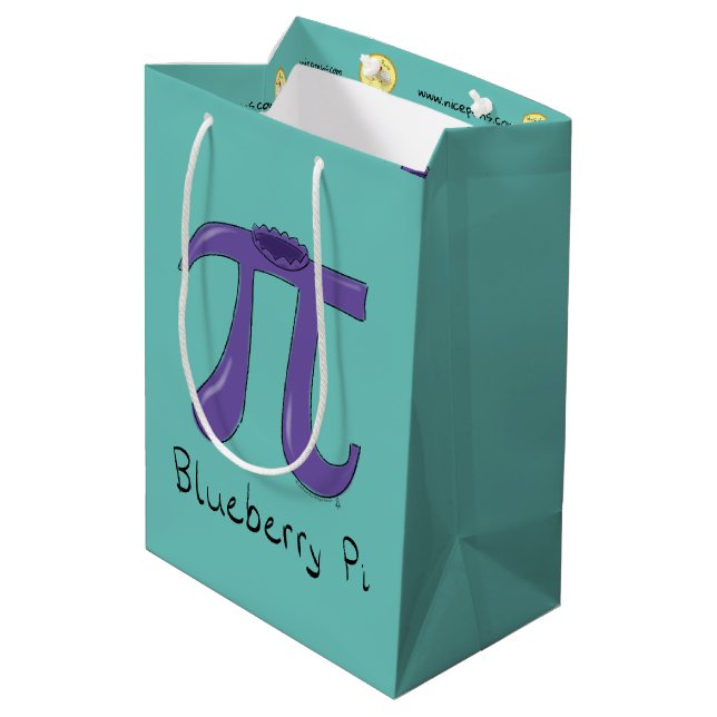 Cute Blueberry Pi Symbol Math Teacher Medium Gift Bag (Back Angled)