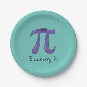 Cute Blueberry Pi Symbol Math Teacher Paper Plates