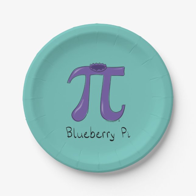 Cute Blueberry Pi Symbol Math Teacher Paper Plates (Front)