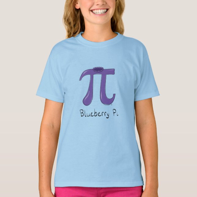 Cute Blueberry Pi Symbol Math Teacher T-Shirt (Front)