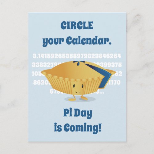 Cute Blueberry Pie Pi Day Postcard