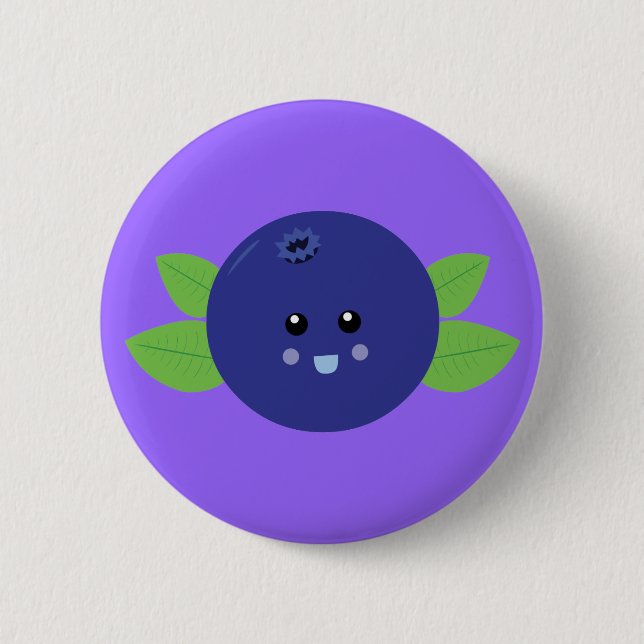Cute Blueberry Pinback Button (Front)