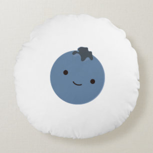 Cute Blueberry Round Pillow